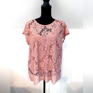 Pink lace shirt. NWT